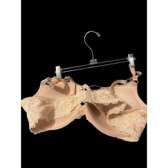 New Torrid Curve Womens Peach Plunge Microfiber & Lace Padded Push-up Bra Sz 40C - Picture 3 of 10